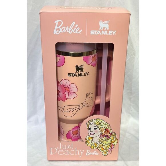 🔥Authentic Stanley Barbie Peaches ‘N Cream 40 oz Tumbler Limited Edition Brand - Picture 1 of 5